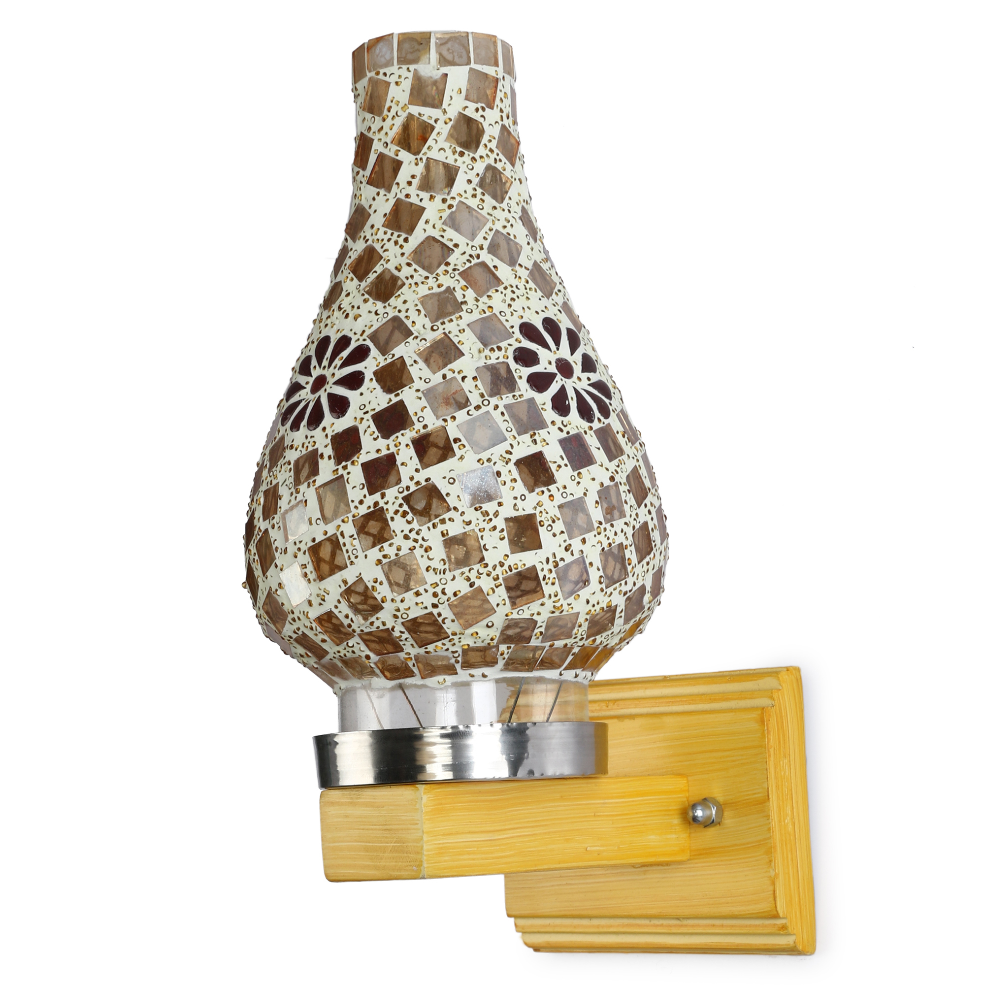 Stylish Led Wall Lamp - Glass Shade 12cm Diameter, Yellow & Silver Finish | Modern Design, 5-60w Power, 3000k Warm White Light, Wall Mounted