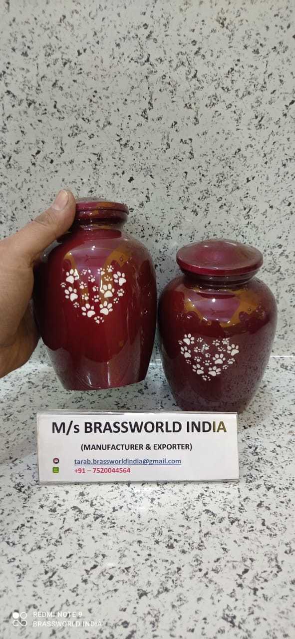 Pet Paw Hand Painted In Heart Shaped Pet Cremation Urn Funeral Supplies