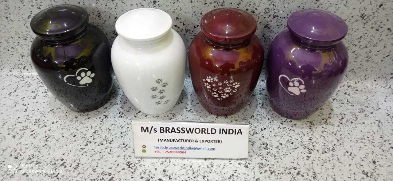 Pet Paw Hand Painted In Heart Shaped Pet Cremation Urn Funeral Supplies