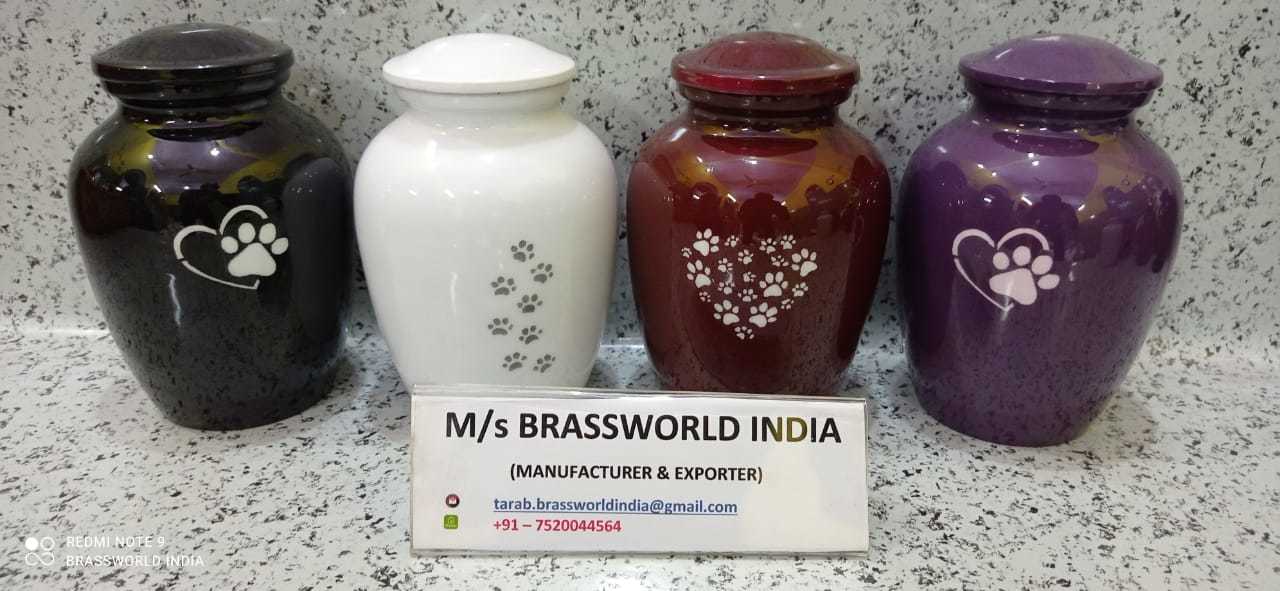 Pet Paw Hand Painted In Heart Shaped Pet Cremation Urn Funeral Supplies