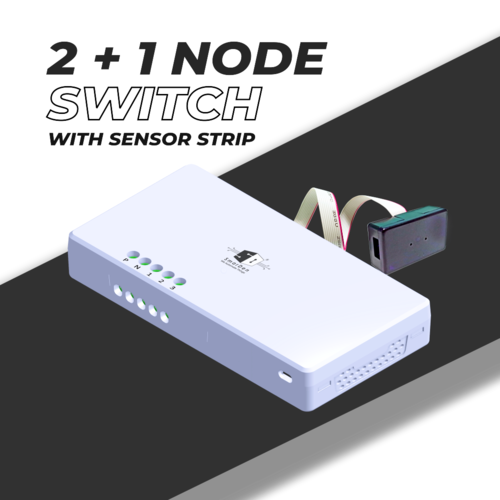 White Smart 2 Plus 1 Node Switch With Sensor Strip