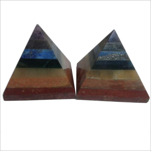 Seven Chakra Pyramid - Premium Crystal, 6 Inches Tall, Vibrant Color Spectrum , Energy Healing Enhancer