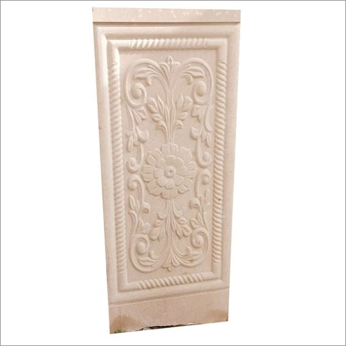 White Stone Floral Wall Panel Application: Commercial