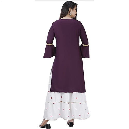 Washable Ladies Rayon Chakeri Kurti With Skirt