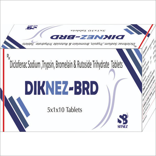 Diclofenac Sodium, Trypsin, Bromelain And Rutoside Trihydrate Tablets General Medicines