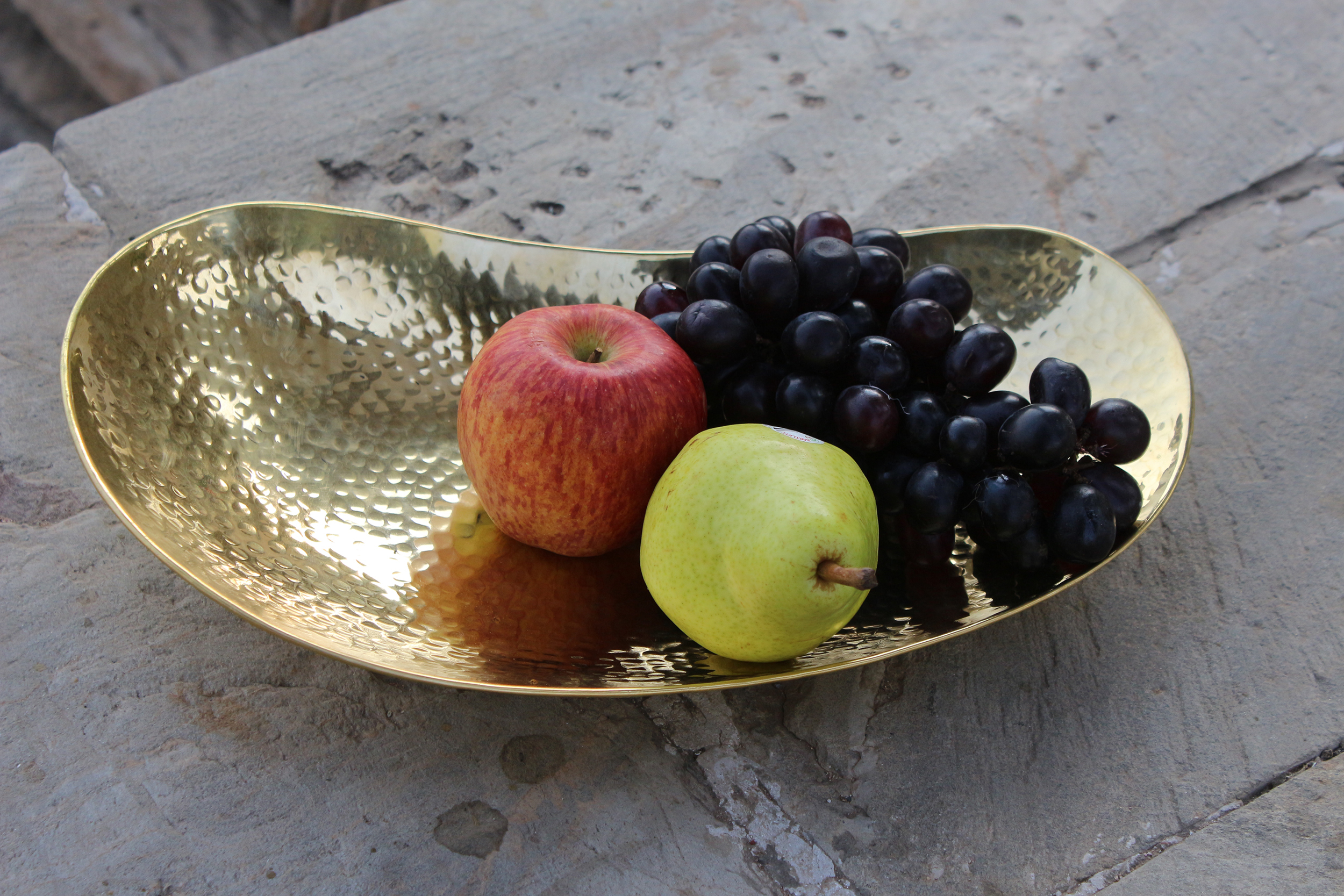 Golden Handmade Brass Decorative Centerpiece Tray Dish Vessel Serving Tray
