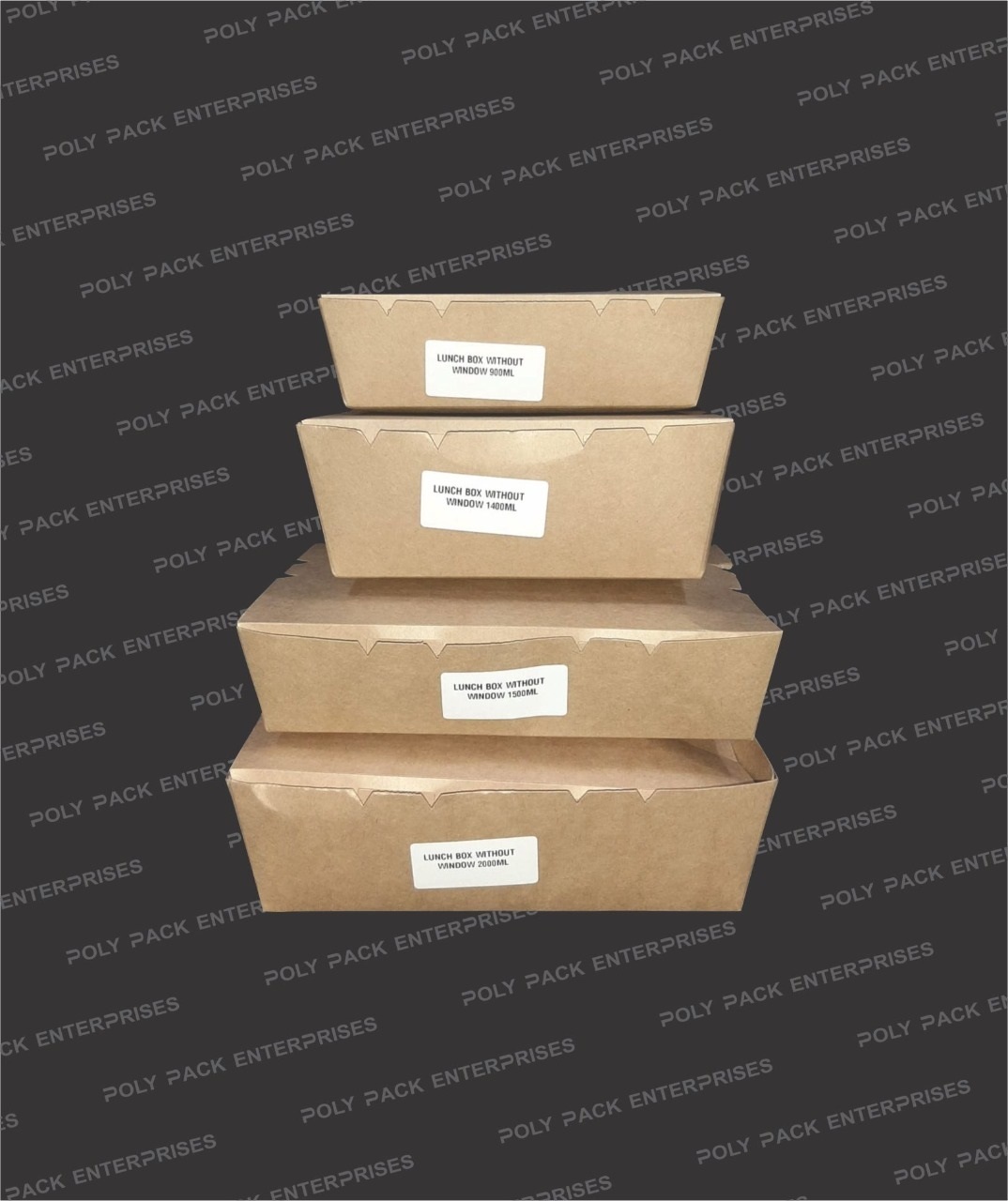 Take Away Box - 900 Ml, Hard White & Kraft Paper With Poly Coating, Food Safety Grade Packaging