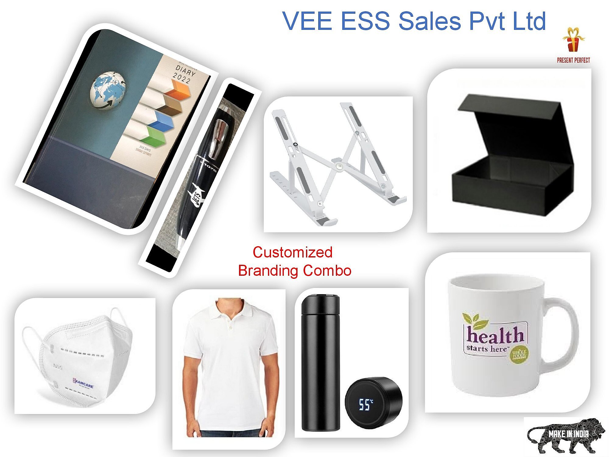 Promotional Gift - Stainless Steel, All Sizes | Colors: Black, Blue, White, Red, Custom Logo, Square Shape For Personal Use