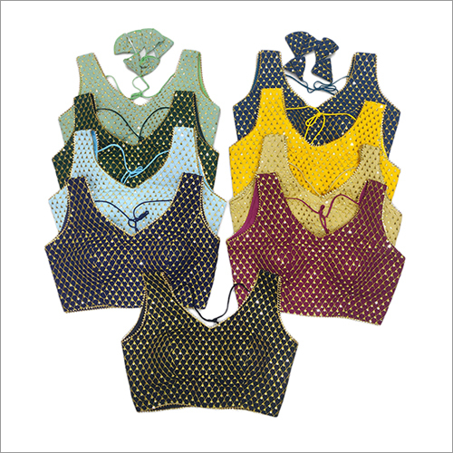 जॉर्जेट एम्ब्रॉइडर्ड ब्लाउज बस्ट साइज़: 38-42 इंच (इंच)