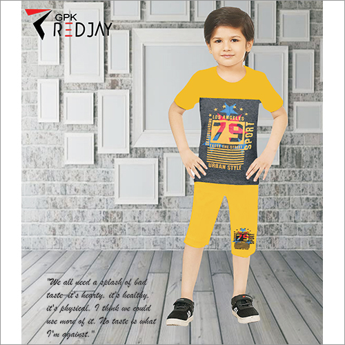 Kids Round Neck T-Shirts With Capri