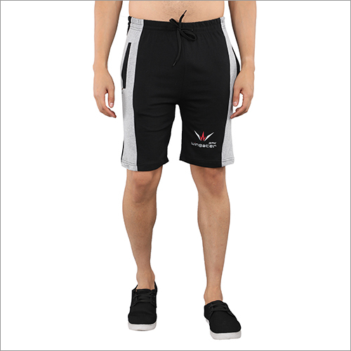 पुरुषों के लिए कॉटन ब्लैक रेगुलर फिट शॉर्ट्स लिंग: पुरुष
