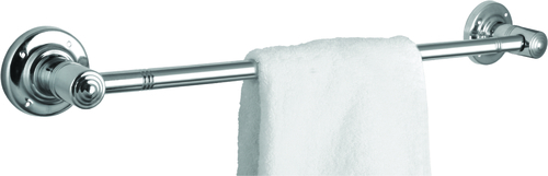 SS CP Heavy Towel Rod - Stainless Steel, 18'' Size | Rust Proof, Wall Mount, Unique Round Shape, Easy to Clean