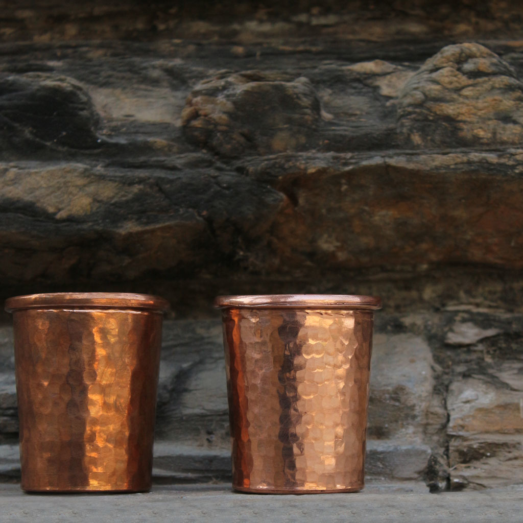 Handmade Pure Solid Copper Water Glass Cup Tumbler Hardness: Decent Hard
