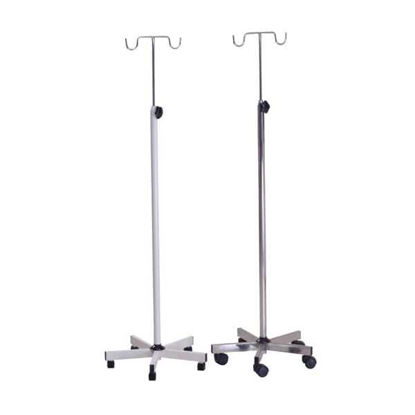 Iv Stand - Stainless Steel & Iron, 7 Foot Height, 4x30mm Size | Adjustable Height, Commercial Hospital Use, 12kg Maximum Loading, Non-folding Design