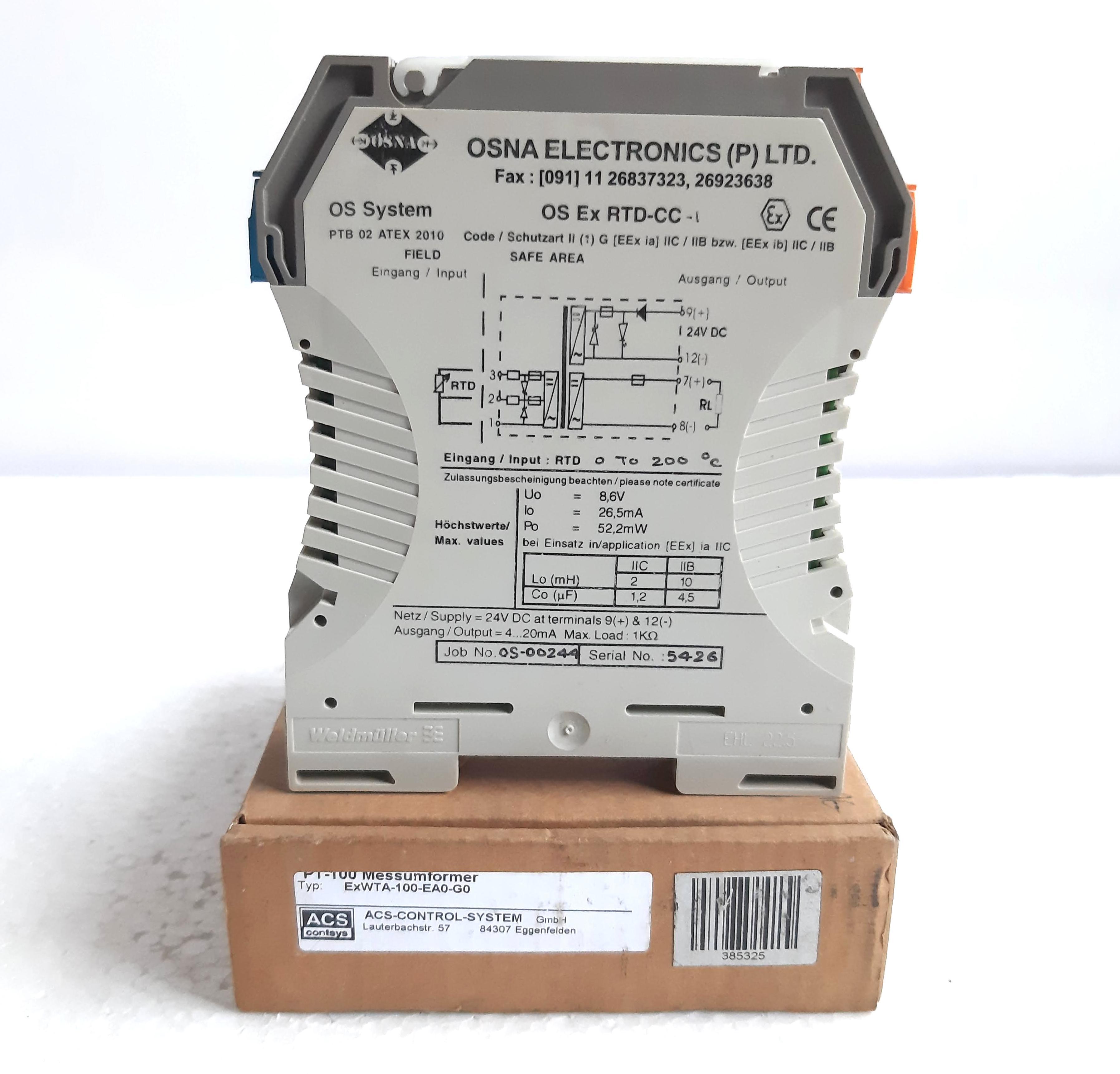 Os Ex Rtd-cc-1 Osna Temperature Transmitter