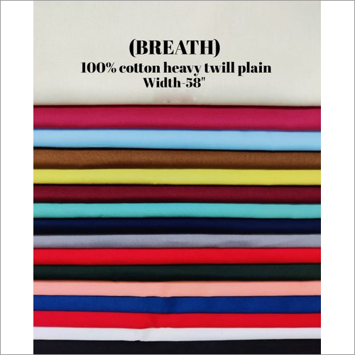विभिन्न रंगों में उपलब्ध 58 इंच टवील प्लेन कॉटन फैब्रिक