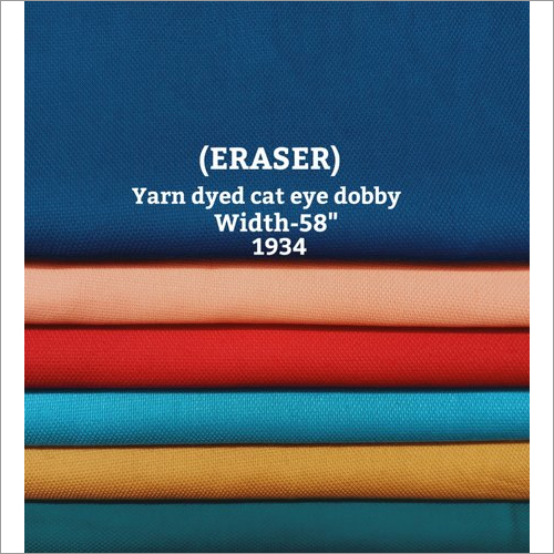 वॉशेबल यार्न डाईड कैट आई डॉबी फैब्रिक