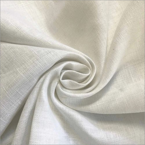 White Plain Linen Fabric - 100% Linen Material, Washable for All Seasons