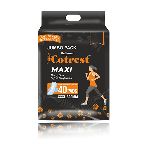 व्हाइट Xxxl 320Mm हैवी फ्लो सॉफ्ट और आरामदायक 40 सैनिटरी पैड
