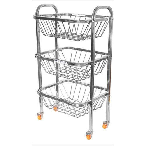 Stainless Steel Fruit Basket - Round Shape, 1 kg Capacity | Polished Finish, Anti-Rust & Corrosion Resistant, Ideal for Home & Hotel Use