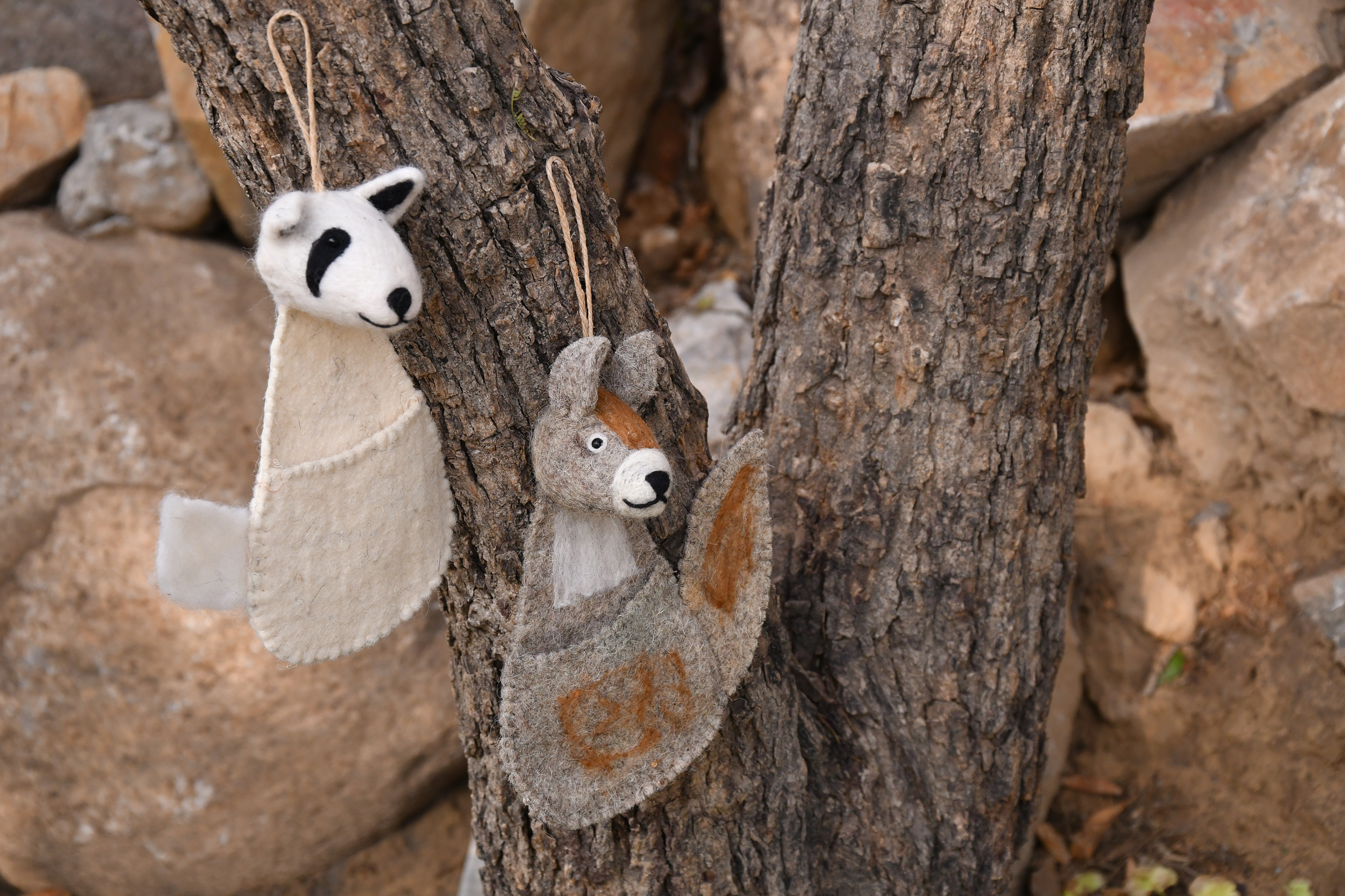 Handmade Wool Felt Hanging Decorative Figurine - 2.5x4x2 Inch, Multicolor | Eco-friendly, Child-safe, Supports Rural Artisans, Soft & Durable