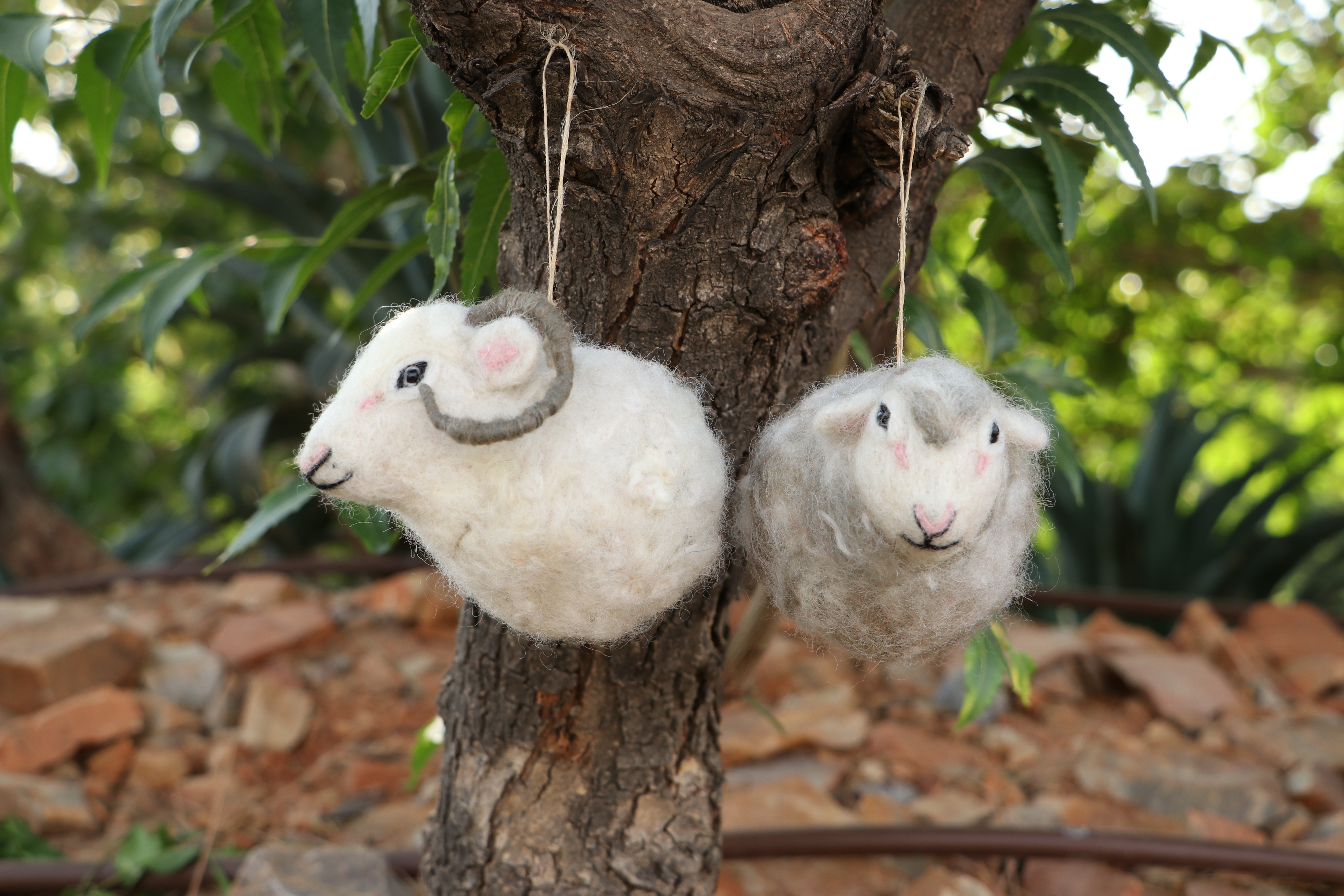 Handmade Wool Felt Hanging Decorative Figurine - 2.5x4x2 Inch, Multicolor | Eco-friendly, Child-safe, Supports Rural Artisans, Soft & Durable