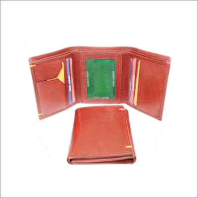 Brown Mens 3 Fold Leather Wallet