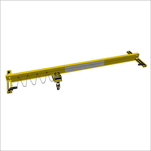 Single Girder EOT Crane - Steel, Yellow Color, Remote Control Type | Ideal for Factory, Material Yard, and Warehouse Applications