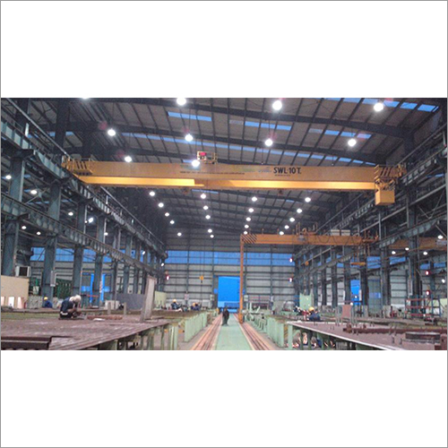 Double Girder EOT Crane - New Steel Construction, Yellow Finish for Industrial Usage in Material Yard, Storage Yard, Warehouse, Workshop