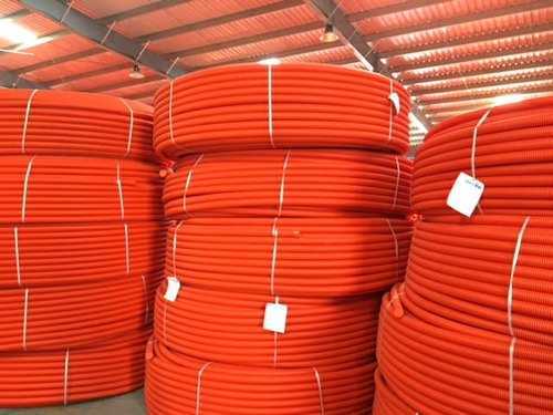 Hdpe Double Wall Corrugated Pipe - Isi Orange Color, Various Diameters And Lengths, Bell And Spigot Joint Type
