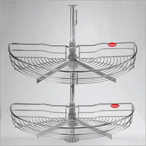 21 Inch D Carousel Unit - Stainless Steel, Modern Indian Style Design | Durable Countertop Amenities