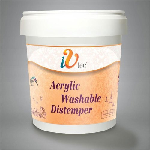 Acrylic Washable Distemper - 99% Purity Liquid, Brush Application for Industrial Use, Weather Resistant