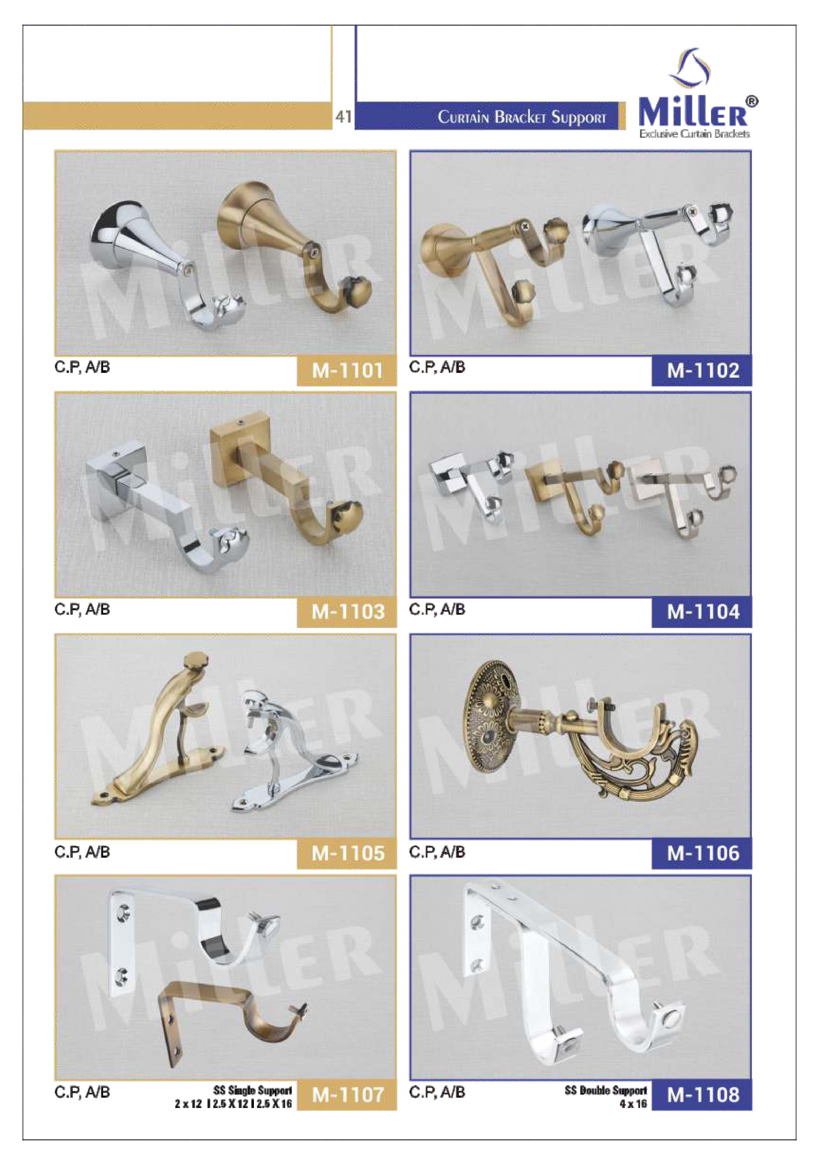 Ss Curtain Rod Bracket - Stainless Steel, Various Lengths, Silver Finish | Durable Metal And Plastic Design For Elegant Curtain Hanging
