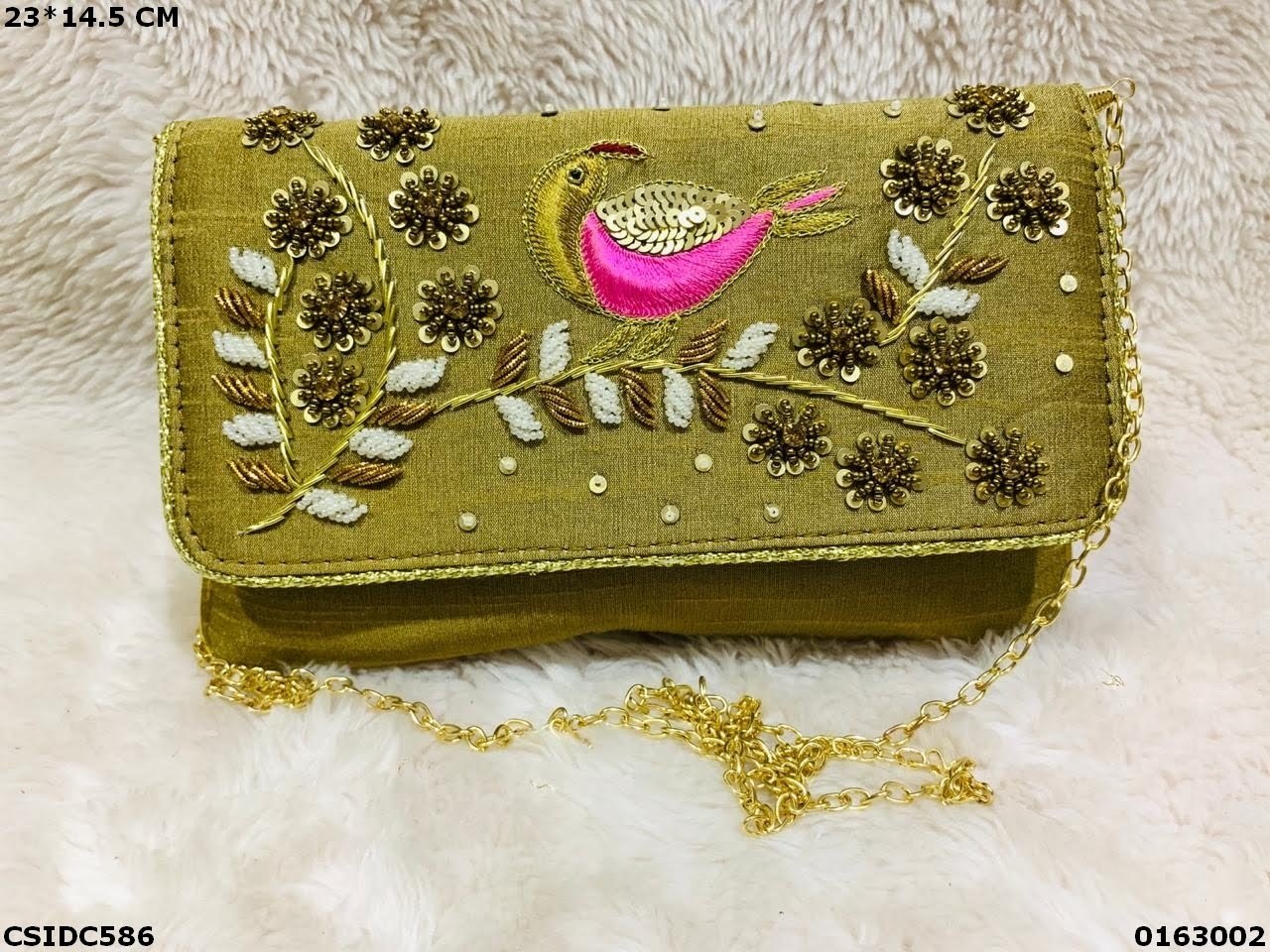 Handcrafted Ethnic Evening Clutch - 23x14.5cm, Multi-colored Embroidered Design For Women, Exclusive Royal Style