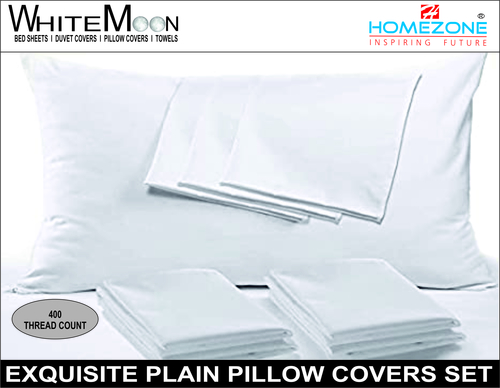 Pillow Cover 400TC - Cotton Material, Sizes 18x28 to 21x37 inches | Plain Dyed, Rectangle Shape, Soft Touch, Lightweight at 100 Grams