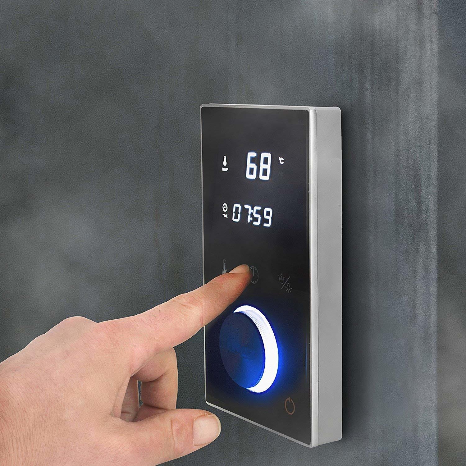 Steam Bath Generators - Stainless Steel, Compact Design | Whisper Quiet Operation, Dual Tank Technology, Touch Pad Control With Aromatherapy Feature