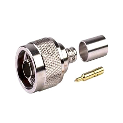 Crimp Type N Male Connector - Metal, Radio Frequency Connection | Inspected for Quality Assurance and Durability