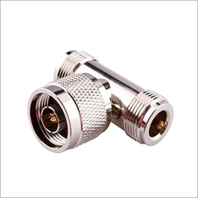 N Male-Female N-T Adapter - Brass Material, 80g Size, Silver Color | RF Connection, High Quality Technology