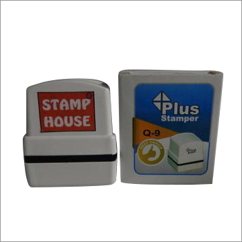 Plus Stamper Pre Ink Stamp Mount - Plastic Material, Available in White, Blue, Red Colors | Designed for Office Usage