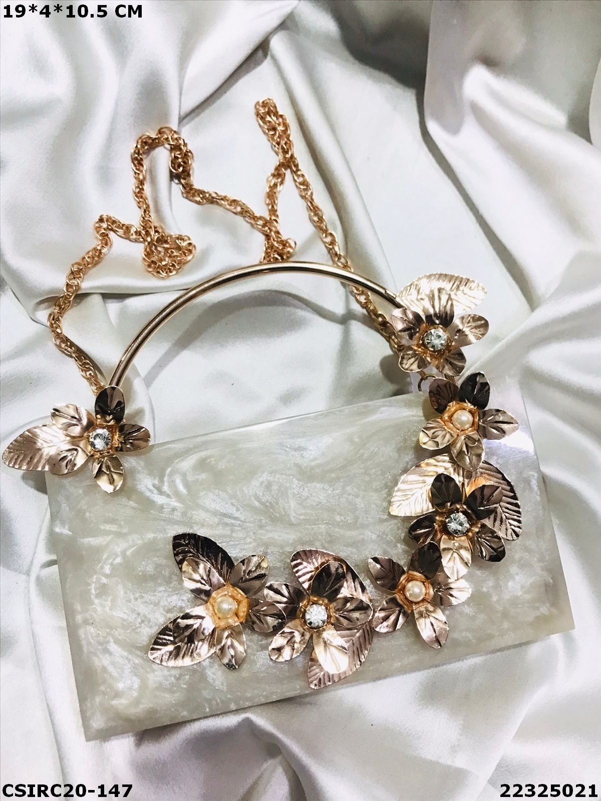Designer Bridal Resin Clutch - 18.5x4.5x13.5cm, Multi Color Hand Made Rectangle Shape For Women