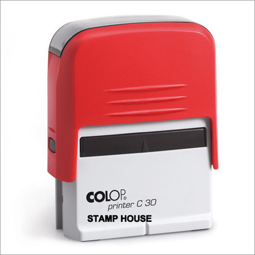 Colop Printer 30I Self Ink Stamp - Imported Material, Size 4718, White/Orange Color, Blue/Red Ink | Ideal for Office Use, Customizable Specifications