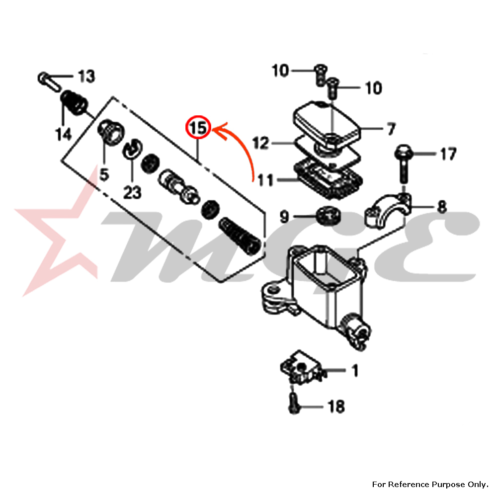 As Per Photo Cylinder Set, Master For Honda Cbf125 - Reference Part Number - #45530-kcc-841