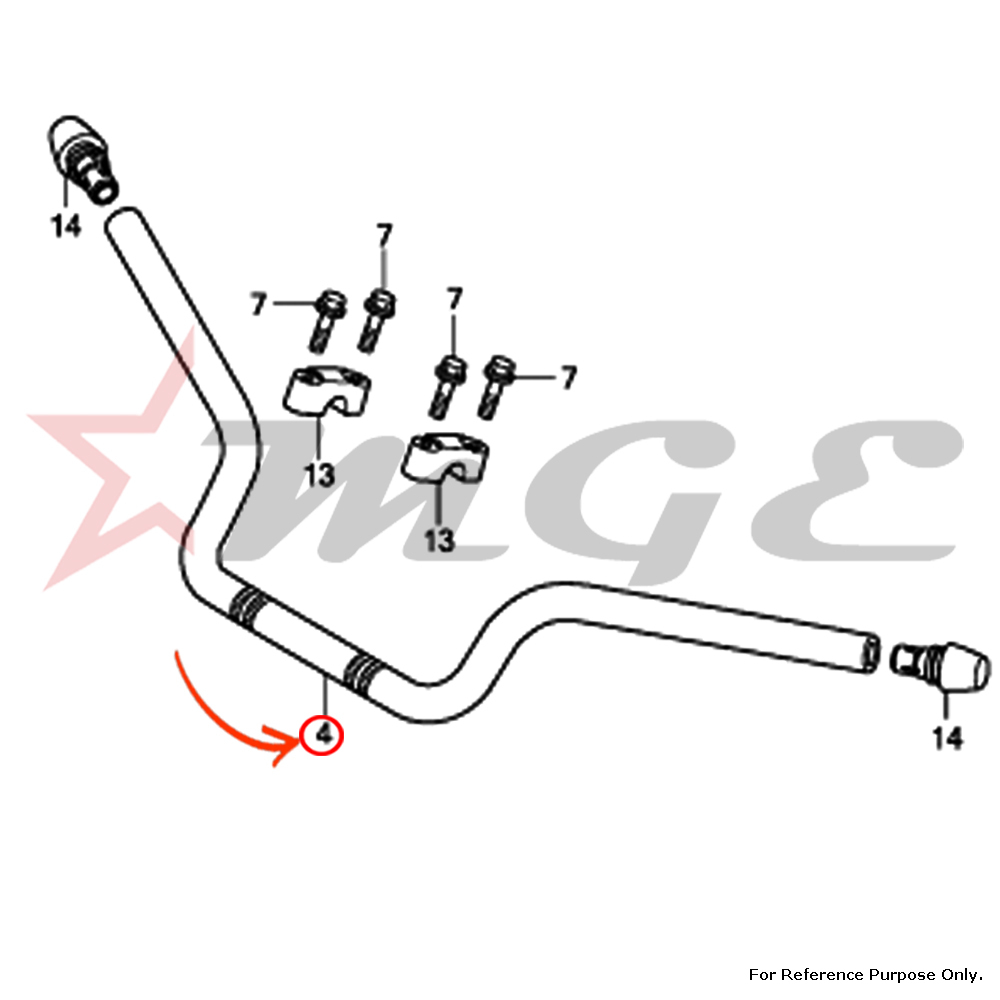 As Per Photo Pipe, Steering Handle For Honda Cbf125 - Reference Part Number - #53100-kte-910, #53100-kte-a01