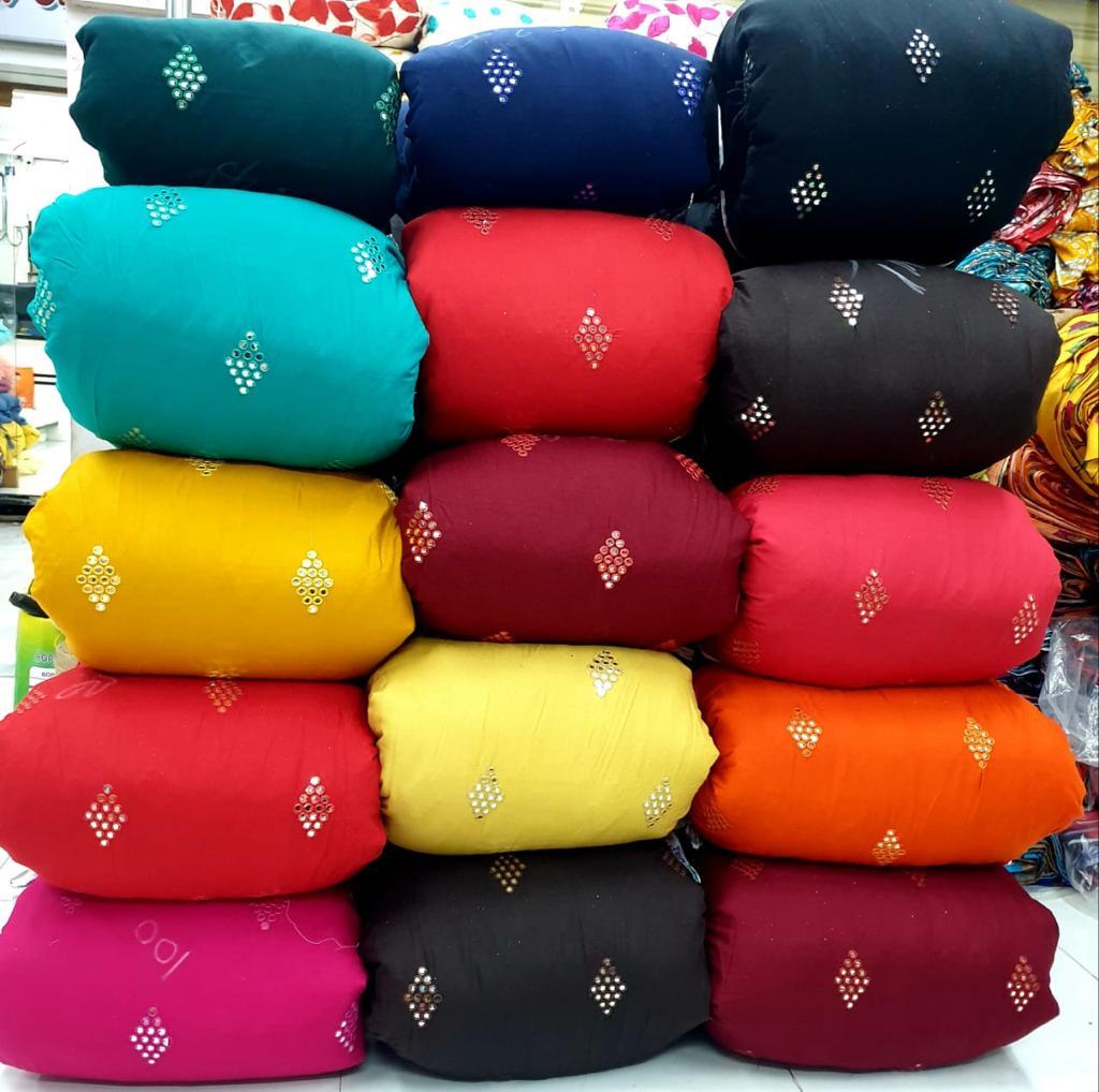 Rayon Embroidery Work Fabric - 44 Inch Width, All Multi-color Options | Lightweight 140 Gsm, Ideal For Women's Indian Wear