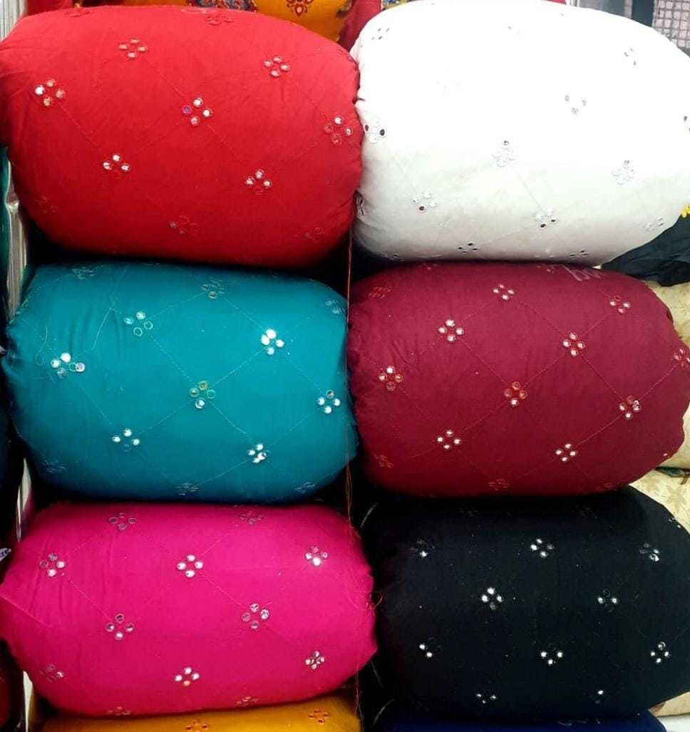 Rayon Embroidery Work Fabric - 44 Inch Width, All Multi-color Options | Lightweight 140 Gsm, Ideal For Women's Indian Wear