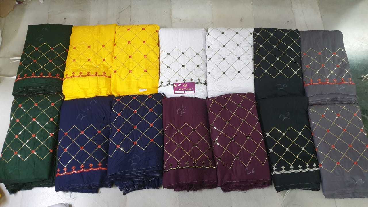 Rayon Embroidery Work Fabric - 44 Inch Width, All Multi-color Options | Lightweight 140 Gsm, Ideal For Women's Indian Wear
