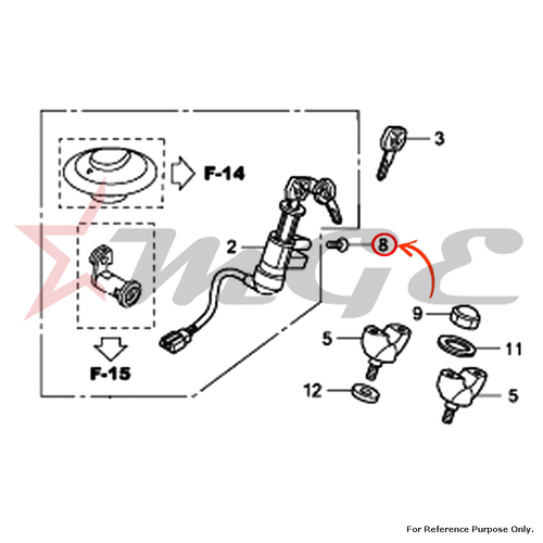 फोटो स्क्रू के अनुसार, यू-लॉक फ्लैट, होंडा Cbf125 के लिए 6X12 - संदर्भ भाग संख्या - #90164 -Kpl-900