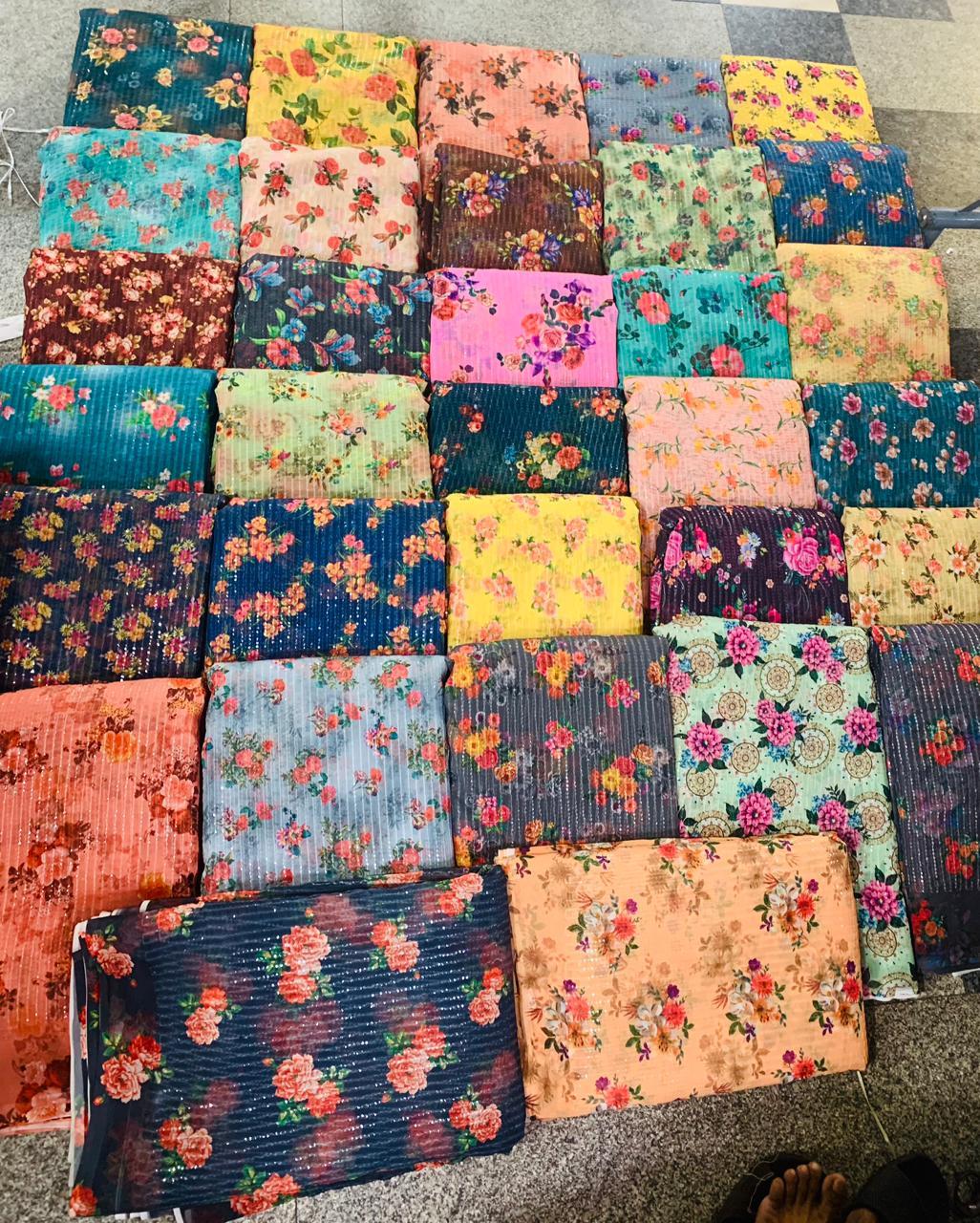 All Georgette Printed Sequence Fabrics