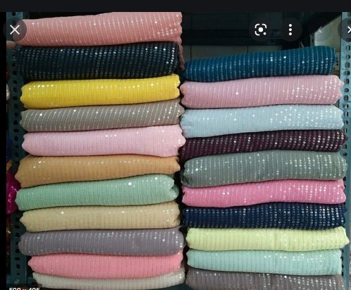 Georgette Sequence Fabrics - 44 Inch Width, Printed Texture, 140 Gsm Weight | Colourfastness, Versatile For Women's Wear