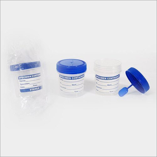 Plastic Stool Container - 50 Ml, Sterile Blue Cap, Individually Wrapped, Ideal For Chemical Laboratories